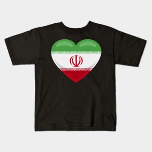 Iran Flag Heart Kids T-Shirt